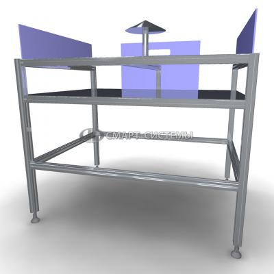 table with aluminum profile panels