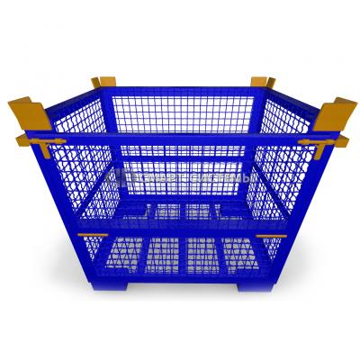 mesh container with a hinged side