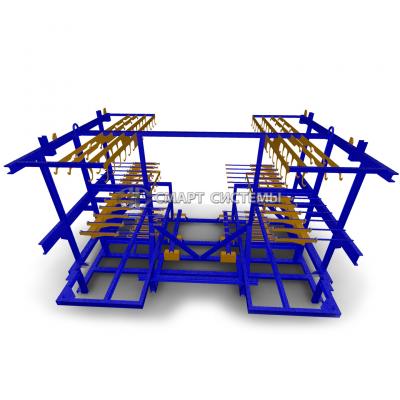 Rack for the frame of the cabin panel